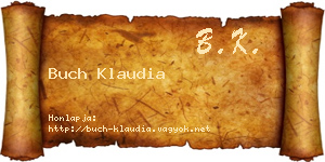 Buch Klaudia névjegykártya